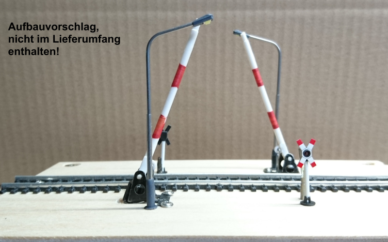 4.0.8 Servo Steuerung für einen Bahnübergang mit Wechselblinkern, Nachwippen, Dauerstromschaltung